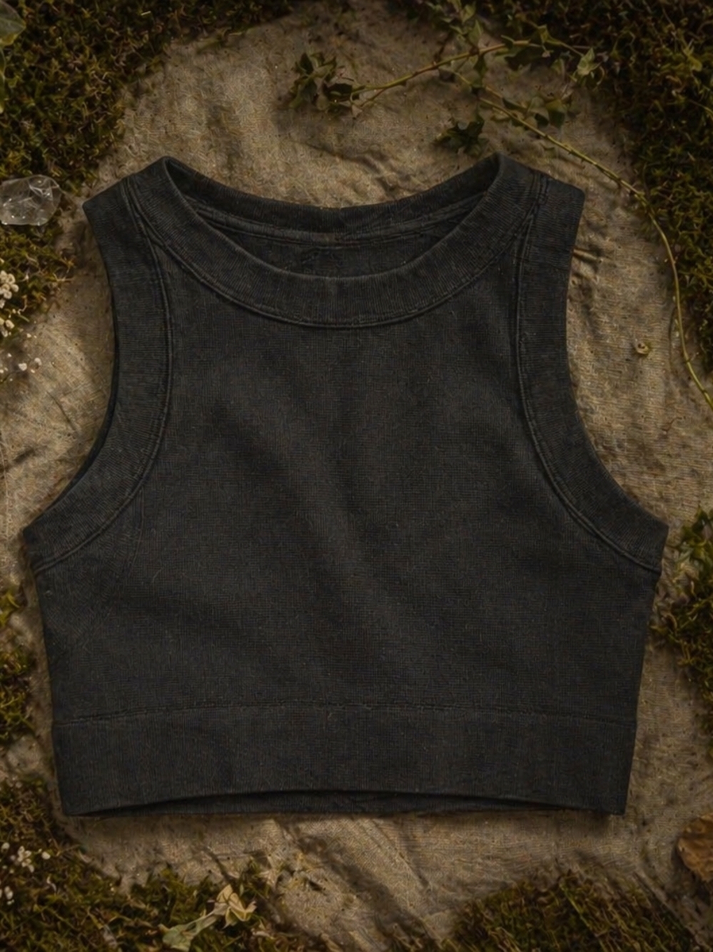 Black Cropped Tank Top